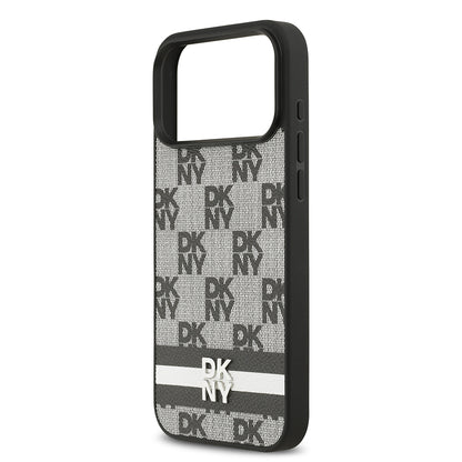 Apple iPhone 17 Pro Max Kılıf DKNY Orjinal Lisanslı M-safe Şarj Özellikli 3D Yazılı Metal Logolu Kapak
