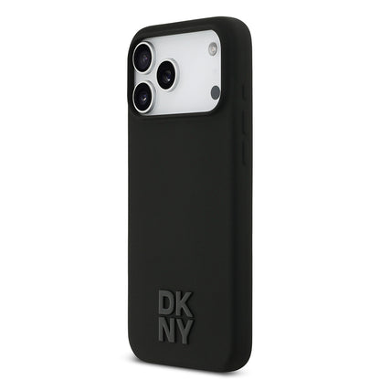 Apple iPhone 17 Pro Max Kılıf DKNY Orjinal Lisanslı M-safe Şarj Özellikli Metal Logolu Silikon Kapak