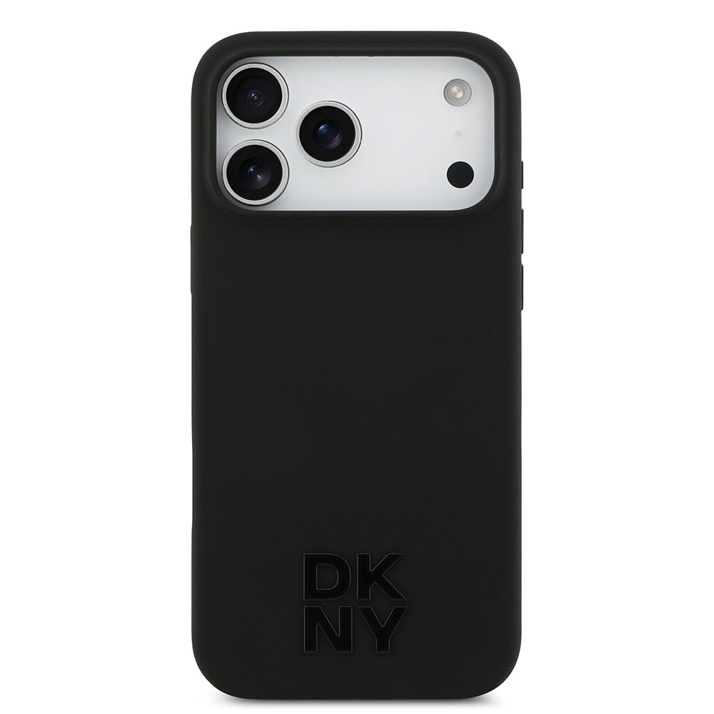 Apple iPhone 17 Pro Max Kılıf DKNY Orjinal Lisanslı M-safe Şarj Özellikli Metal Logolu Silikon Kapak