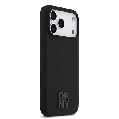 Apple iPhone 17 Pro Max Kılıf DKNY Orjinal Lisanslı M-safe Şarj Özellikli Metal Logolu Silikon Kapak