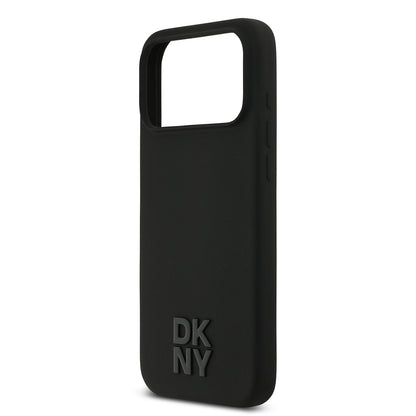 Apple iPhone 17 Pro Max Kılıf DKNY Orjinal Lisanslı M-safe Şarj Özellikli Metal Logolu Silikon Kapak