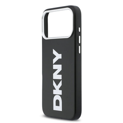Apple iPhone 17 Pro Max Kılıf DKNY Orjinal Lisanslı M-safe Şarj Özellikli PU Büyük Dikey Logolu Kapak