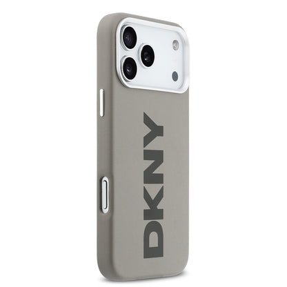 Apple iPhone 17 Pro Max Kılıf DKNY Orjinal Lisanslı M-safe Şarj Özellikli PU Büyük Dikey Logolu Kapak