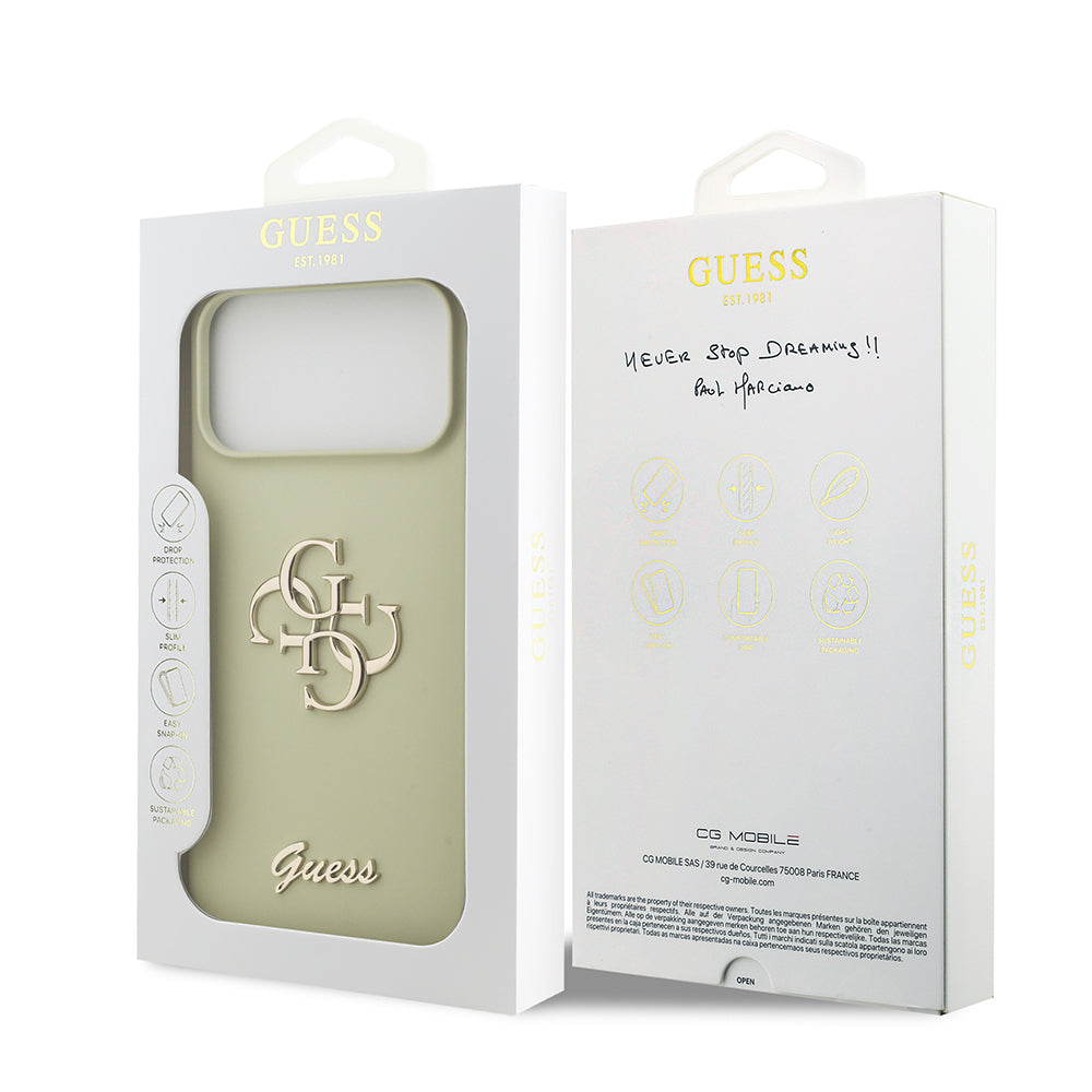 Apple iPhone 17 Pro Max Kılıf Guess Orjinal Lisanslı Grained Yazı Logolu Kapak