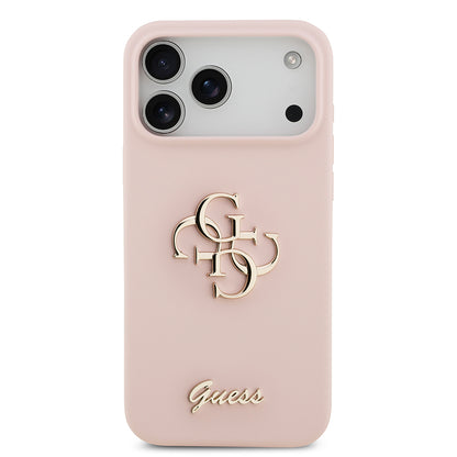 Apple iPhone 17 Pro Max Kılıf Guess Orjinal Lisanslı Grained Yazı Logolu Kapak