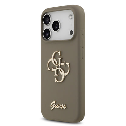 Apple iPhone 17 Pro Max Kılıf Guess Orjinal Lisanslı Grained Yazı Logolu Kapak