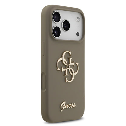 Apple iPhone 17 Pro Max Kılıf Guess Orjinal Lisanslı Grained Yazı Logolu Kapak