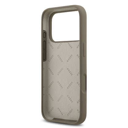 Apple iPhone 17 Pro Max Kılıf Guess Orjinal Lisanslı Grained Yazı Logolu Kapak