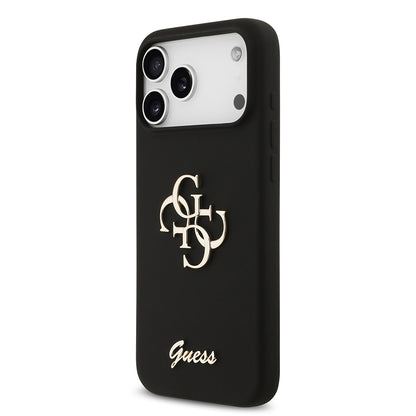 Apple iPhone 17 Pro Max Kılıf Guess Orjinal Lisanslı Grained Yazı Logolu Kapak