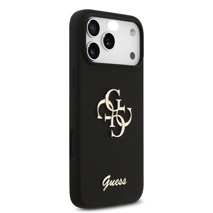 Apple iPhone 17 Pro Max Kılıf Guess Orjinal Lisanslı Grained Yazı Logolu Kapak