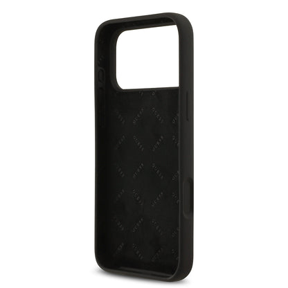 Apple iPhone 17 Pro Max Kılıf Guess Orjinal Lisanslı Grained Yazı Logolu Kapak