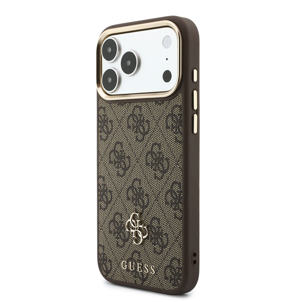 Apple iPhone 17 Pro Max Kılıf Guess Orjinal Lisanslı M-safe Şarj Özellikli 4G Büyük Metal Logolu Kartlıklı Kapak