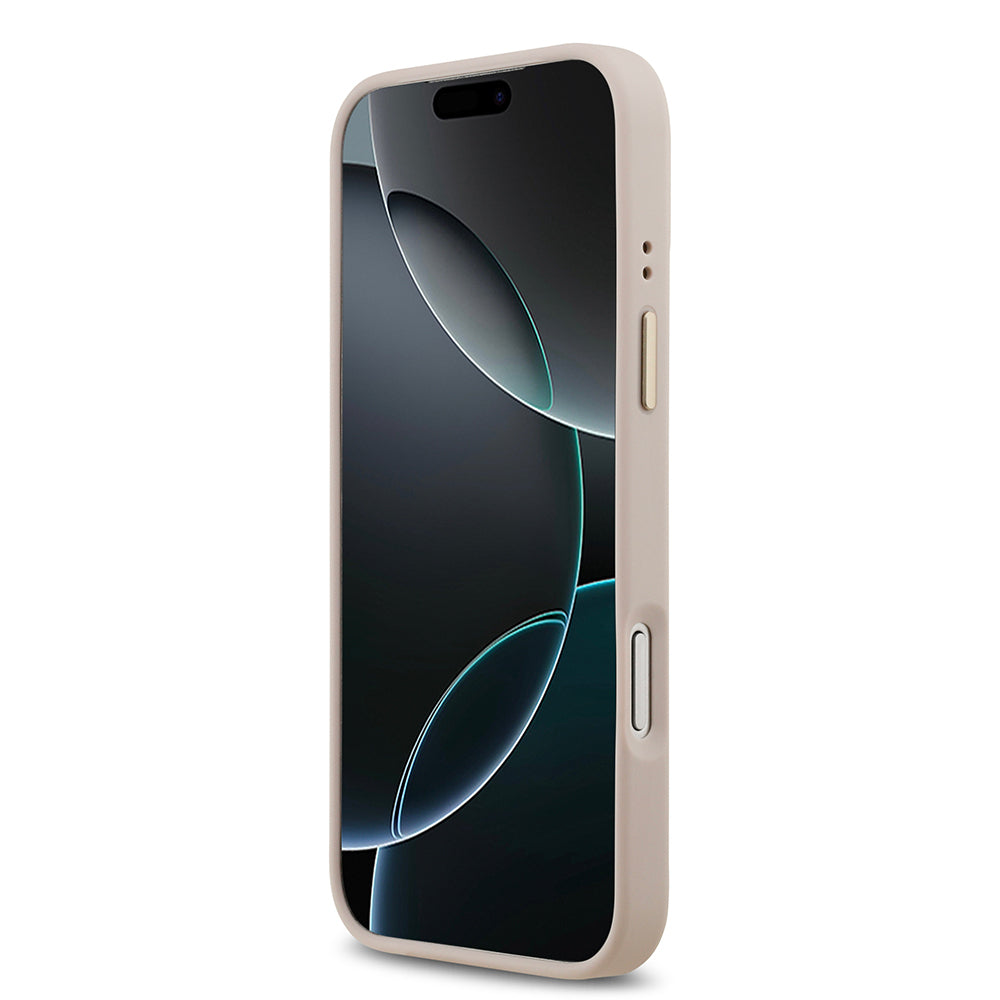 Apple iPhone 17 Pro Max Kılıf Guess Orjinal Lisanslı M-safe Şarj Özellikli 4G Desenli PU Metal Plaka Klasik Logolu Kapak
