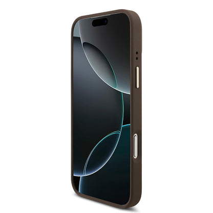 Apple iPhone 17 Pro Max Kılıf Guess Orjinal Lisanslı M-safe Şarj Özellikli 4G Metal Büyük Logolu Kartlıklı Kapak