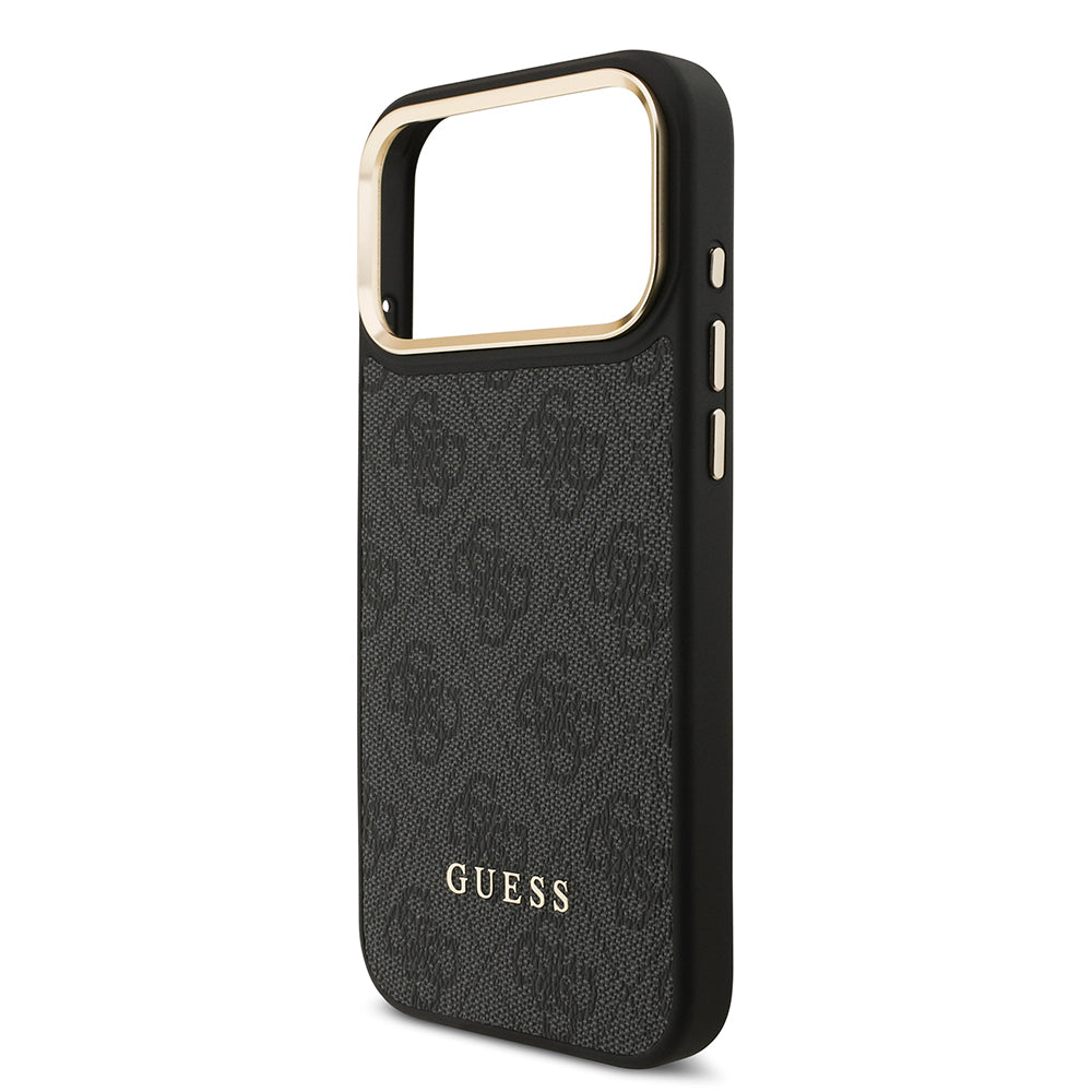 Apple iPhone 17 Pro Max Kılıf Guess Orjinal Lisanslı M-safe Şarj Özellikli 4G Metal Büyük Logolu Kartlıklı Kapak
