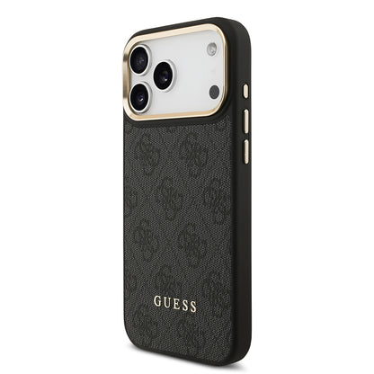 Apple iPhone 17 Pro Max Kılıf Guess Orjinal Lisanslı M-safe Şarj Özellikli Askılı ve 4G Logo Kartlıklı Kapak