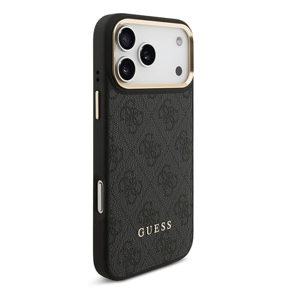 Apple iPhone 17 Pro Max Kılıf Guess Orjinal Lisanslı M-safe Şarj Özellikli Askılı ve 4G Logo Kartlıklı Kapak