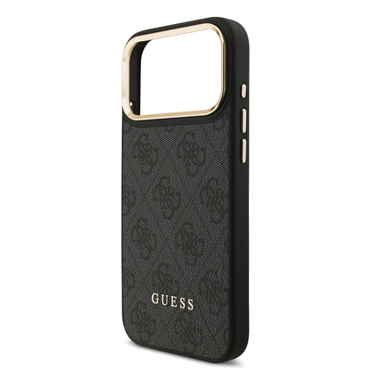 Apple iPhone 17 Pro Max Kılıf Guess Orjinal Lisanslı M-safe Şarj Özellikli Askılı ve 4G Logo Kartlıklı Kapak