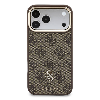 Apple iPhone 17 Pro Max Kılıf Guess Orjinal Lisanslı M-safe Şarj Özellikli Askılı ve 4G Metal Logolu Kartlıklı Kapak