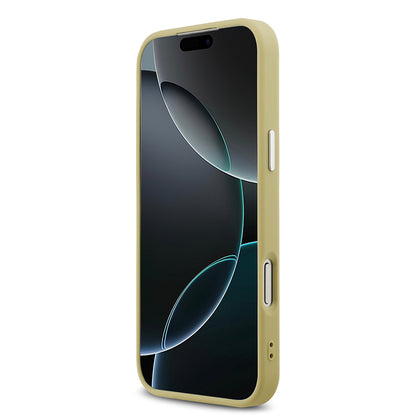 Apple iPhone 17 Pro Max Kılıf Guess Orjinal Lisanslı M-safe Şarj Özellikli Metal Kamera Çerçeveli Üçgen Logolu Glitter Kapak