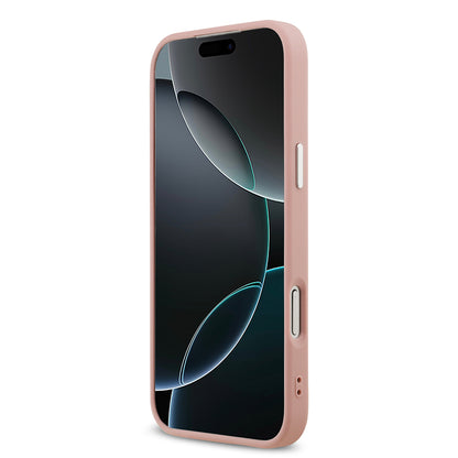 Apple iPhone 17 Pro Max Kılıf Guess Orjinal Lisanslı M-safe Şarj Özellikli Metal Kamera Çerçeveli Üçgen Logolu Glitter Kapak