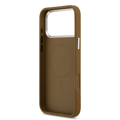 Apple iPhone 17 Pro Max Kılıf Guess Orjinal Lisanslı M-safe Şarj Özellikli PU Deri Metal Kamera Çerçeveli Üçgen Logolu Kapak
