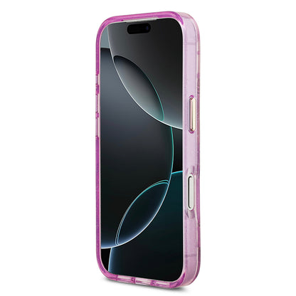 Apple iPhone 17 Pro Max Kılıf Guess Orjinal Lisanslı M-safe Şarj Özellikli Simli Çiçek Desenli Metal Kamera Çerçeveli Üçgen Logolu Kapak