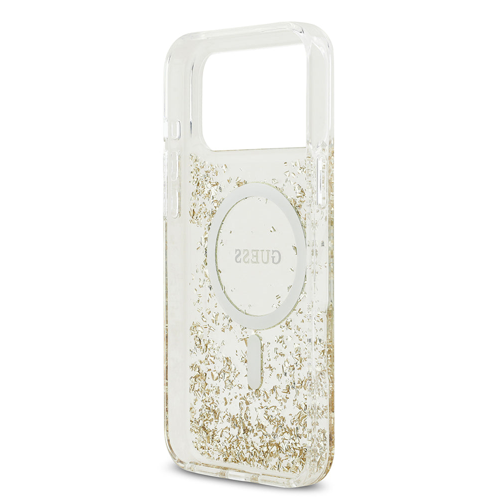 Apple iPhone 17 Pro Max Kılıf Guess Orjinal Lisanslı M-safe Şarj Özellikli Transparan Resin Bottom Kapak