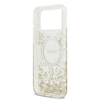 Apple iPhone 17 Pro Max Kılıf Guess Orjinal Lisanslı M-safe Şarj Özellikli Transparan Resin Bottom Kapak