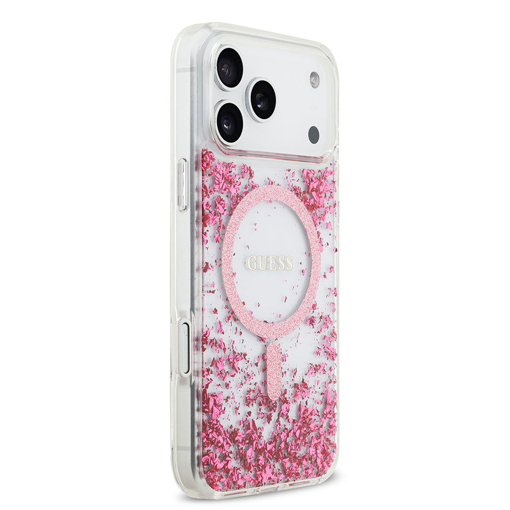 Apple iPhone 17 Pro Max Kılıf Guess Orjinal Lisanslı M-safe Şarj Özellikli Transparan Resin Bottom Kapak