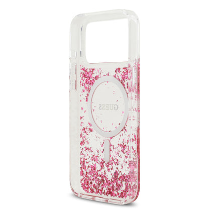 Apple iPhone 17 Pro Max Kılıf Guess Orjinal Lisanslı M-safe Şarj Özellikli Transparan Resin Bottom Kapak
