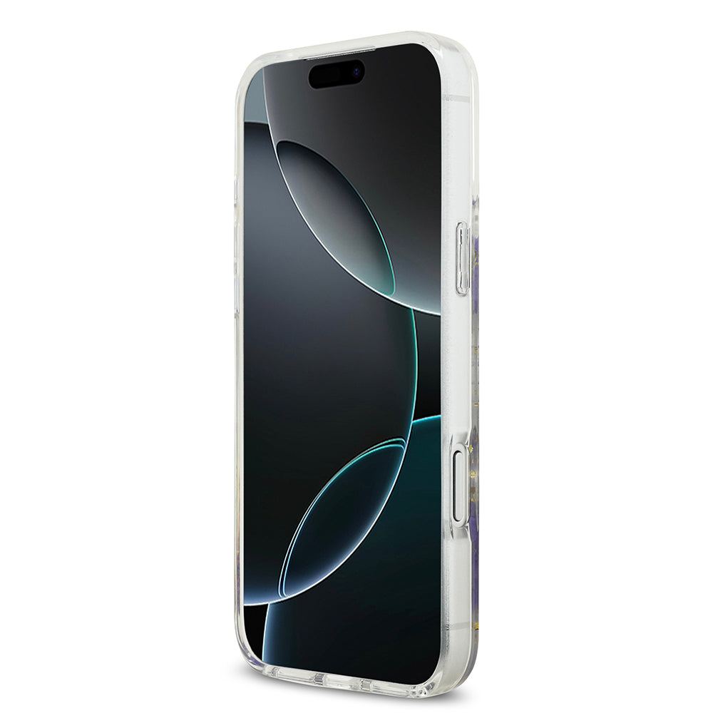 Apple iPhone 17 Pro Max Kılıf Guess Orjinal Lisanslı M-safe Şarj Özellikli Transparan Resin Flowers Kapak