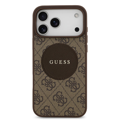 Apple iPhone 17 Pro Max Kılıf Guess Orjinal Lisanslı M-safe Şarj Özellikli Yazı Logolu Circle Classic Kapak