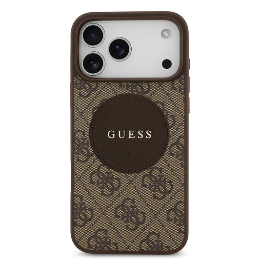 Apple iPhone 17 Pro Max Kılıf Guess Orjinal Lisanslı M-safe Şarj Özellikli Yazı Logolu Circle Classic Kapak
