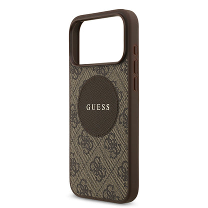 Apple iPhone 17 Pro Max Kılıf Guess Orjinal Lisanslı M-safe Şarj Özellikli Yazı Logolu Circle Classic Kapak