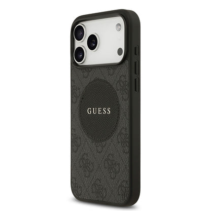 Apple iPhone 17 Pro Max Kılıf Guess Orjinal Lisanslı M-safe Şarj Özellikli Yazı Logolu Circle Classic Kapak