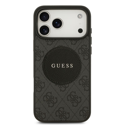 Apple iPhone 17 Pro Max Kılıf Guess Orjinal Lisanslı M-safe Şarj Özellikli Yazı Logolu Circle Classic Kapak