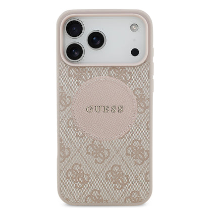 Apple iPhone 17 Pro Max Kılıf Guess Orjinal Lisanslı M-safe Şarj Özellikli Yazı Logolu Circle Classic Kapak
