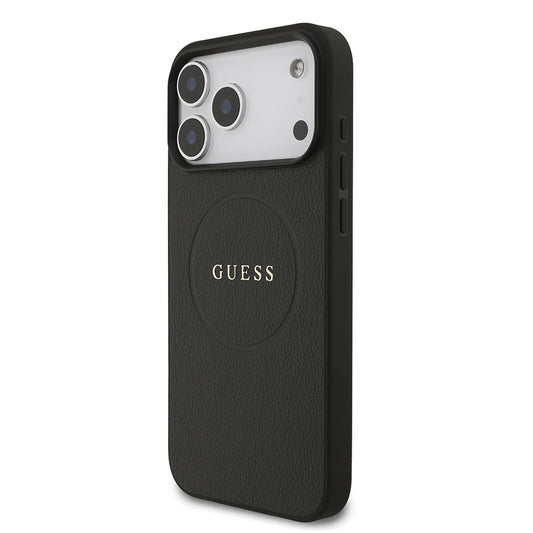 Apple iPhone 17 Pro Max Kılıf Guess Orjinal Lisanslı M-safe Şarj Özellikli Yazı Logolu PU Deri Kapak