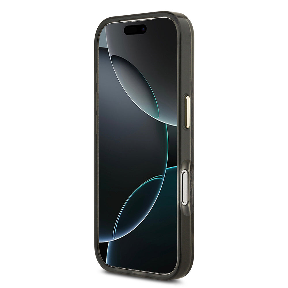 Apple iPhone 17 Pro Max Kılıf Guess Orjinal Lisanslı M-safe Şarj Özellikli Yazı Logolu Python Desenli Kapak