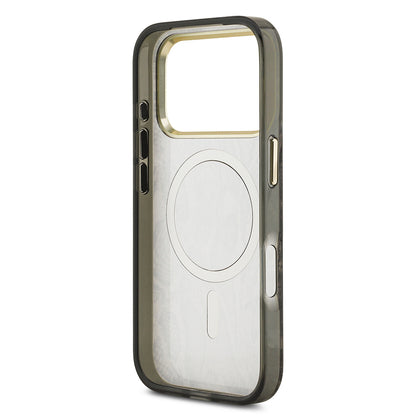 Apple iPhone 17 Pro Max Kılıf Guess Orjinal Lisanslı M-safe Şarj Özellikli Yazı Logolu Python Desenli Kapak