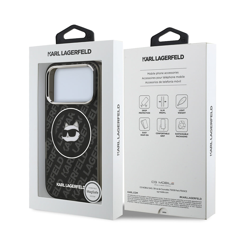 Apple iPhone 17 Pro Max Kılıf Karl Lagerfeld Orjinal Lisanslı IML Baskılı Choupette Heads Kapak