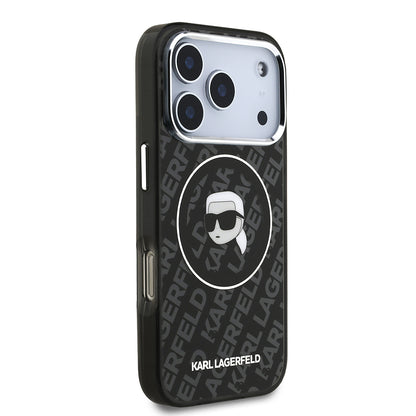 Apple iPhone 17 Pro Max Kılıf Karl Lagerfeld Orjinal Lisanslı IML Baskılı KL Heads Kapak