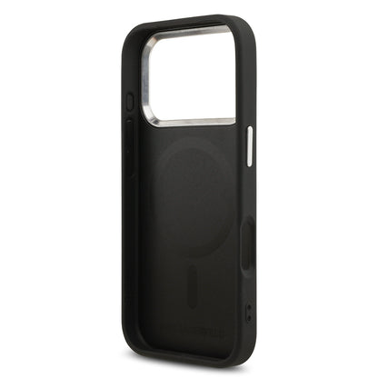 Apple iPhone 17 Pro Max Kılıf Karl Lagerfeld Orjinal Lisanslı M-safe Şarj Özellikli Metal Kamera ve Buton Tasarımlı Choupette PU Deri Kapak