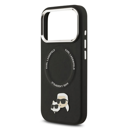 Apple iPhone 17 Pro Max Kılıf Karl Lagerfeld Orjinal Lisanslı M-safe Şarj Özellikli Metal Kamera ve Buton Tasarımlı K&C PU Deri Kapak
