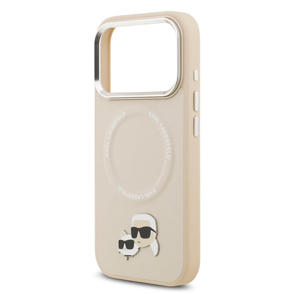 Apple iPhone 17 Pro Max Kılıf Karl Lagerfeld Orjinal Lisanslı M-safe Şarj Özellikli Metal Kamera ve Buton Tasarımlı K&C PU Deri Kapak