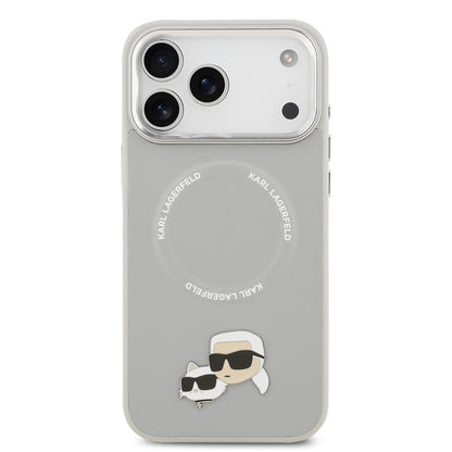 Apple iPhone 17 Pro Max Kılıf Karl Lagerfeld Orjinal Lisanslı M-safe Şarj Özellikli Metal Kamera ve Buton Tasarımlı K&C PU Deri Kapak