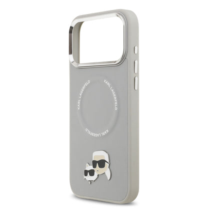 Apple iPhone 17 Pro Max Kılıf Karl Lagerfeld Orjinal Lisanslı M-safe Şarj Özellikli Metal Kamera ve Buton Tasarımlı K&C PU Deri Kapak