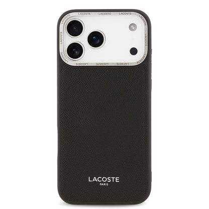 Apple iPhone 17 Pro Max Kılıf Lacoste Orjinal Lisanslı M-safe Şarj Özellikli Champs Elysees PU Deri Tasarımlı Kapak