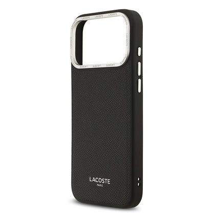 Apple iPhone 17 Pro Max Kılıf Lacoste Orjinal Lisanslı M-safe Şarj Özellikli Champs Elysees PU Deri Tasarımlı Kapak